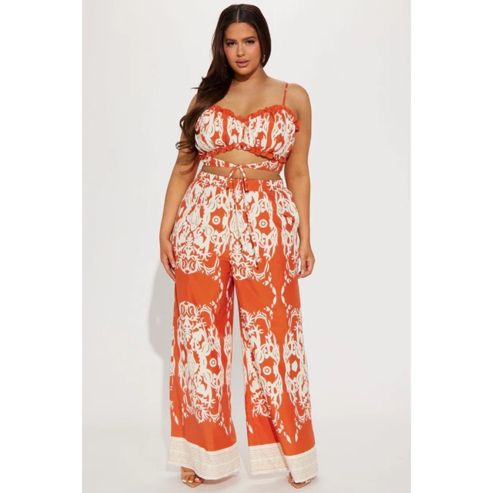 Fashion Nova Common Denominator Pant Set - Orange/combo
